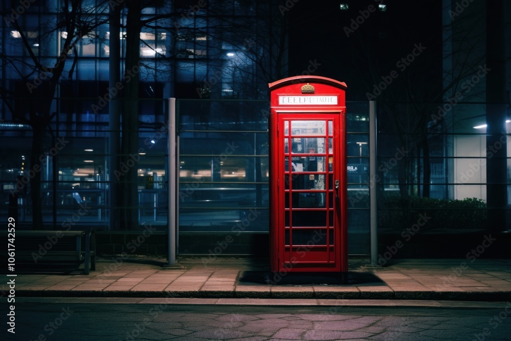 Telephone booth architecture convenience illuminated. Telephone booth architecture convenience illuminated.