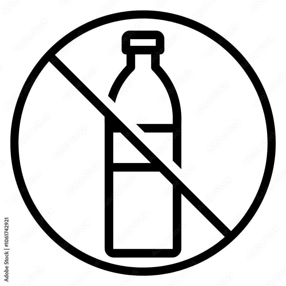 No drinking icon in black, outline style and transparent background No drinking icon in black, outline style and transparent background