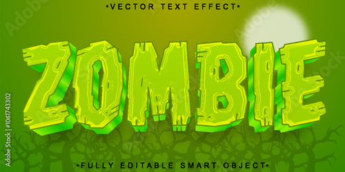 Green Zombie Vector Fully Editable Smart Object Text Effect