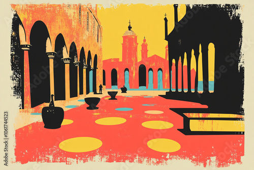 artistic illustration of Venice's St. Mark's Basilica