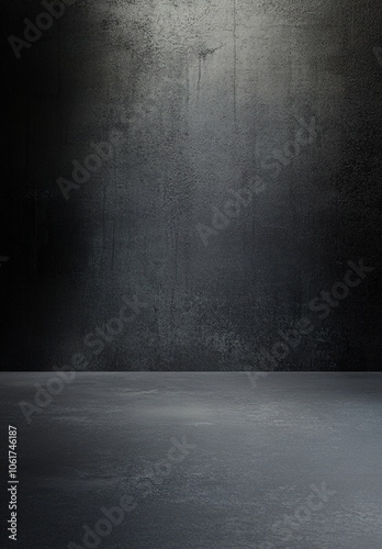 Dramatic Dark Moody Textured Concrete Wall Empty Studio Backdrop