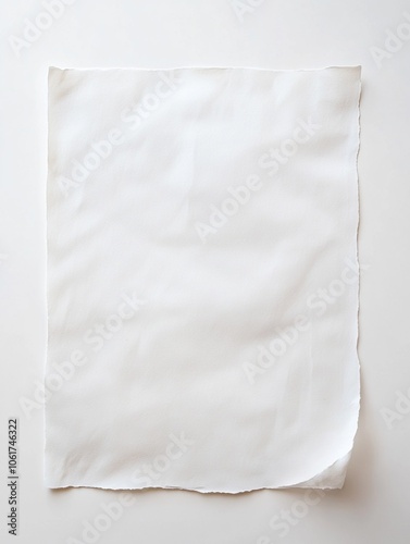 Crumpled White Paper Texture Background with Copy Space