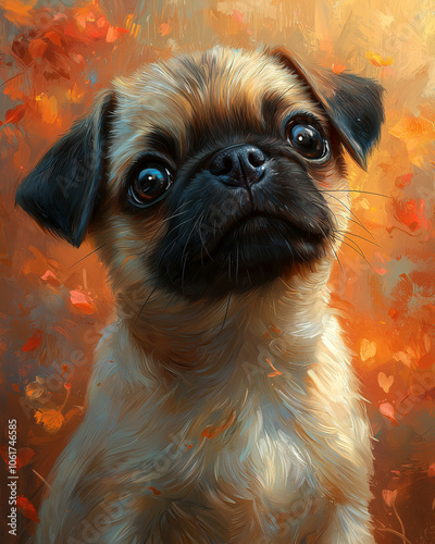 Sassy Pug Striking a Playful Pose with Adorable, Expressive Features