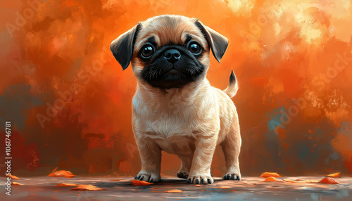 Sassy Pug Striking a Playful Pose with Adorable, Expressive Features