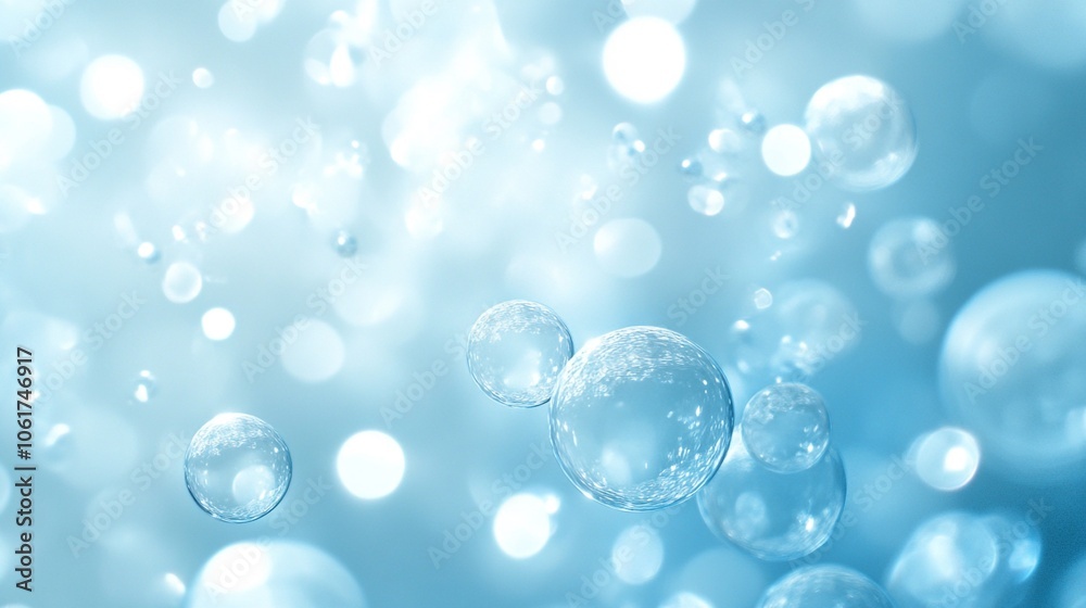 Enchanting Teal Glowing Bubbles in Dreamy Misty Ethereal Background Enchanting Teal Glowing Bubbles in Dreamy Misty Ethereal Background
