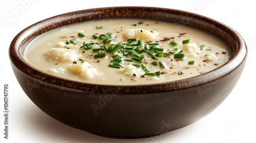 Creamy Cauliflower Soup with Chives and Black Pepper