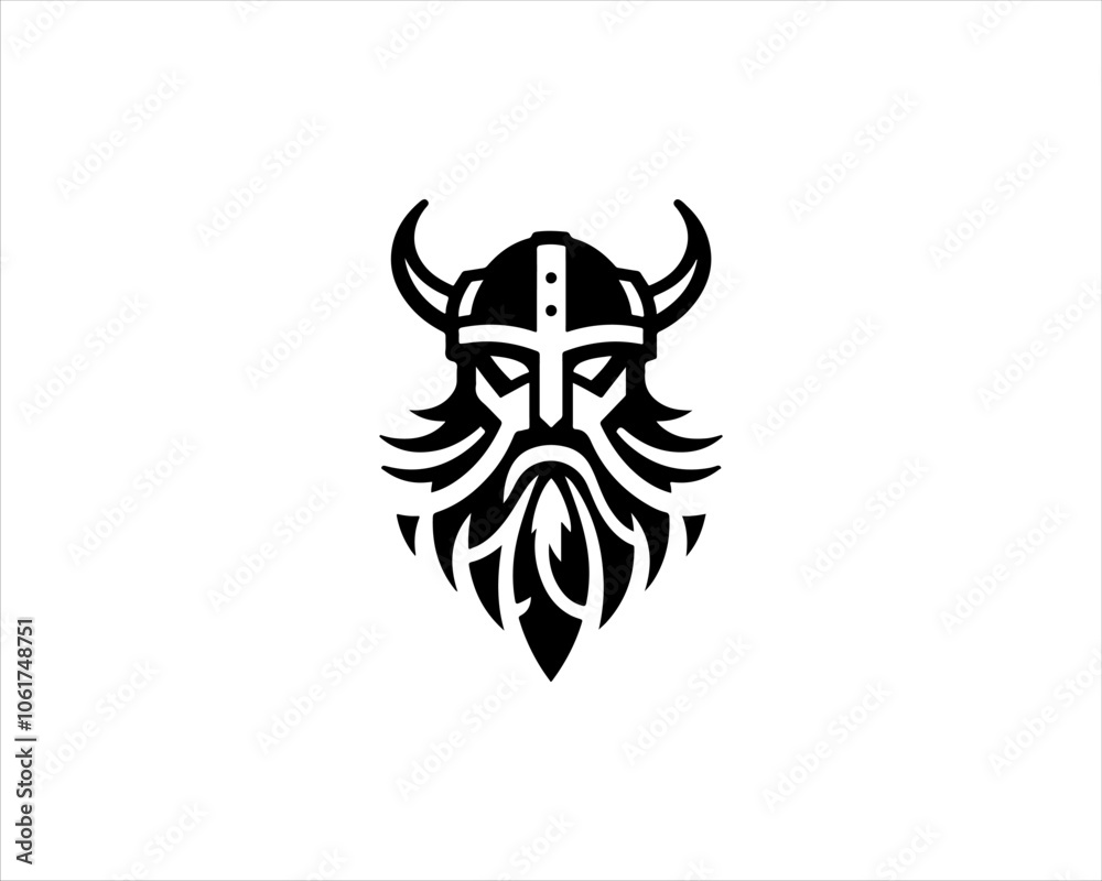 Viking Head Logo Design Vector Template. Human Viking Logo Design Icon Symbol Vector Illustration. Viking Head Logo Design Vector Template. Human Viking Logo Design Icon Symbol Vector Illustration.