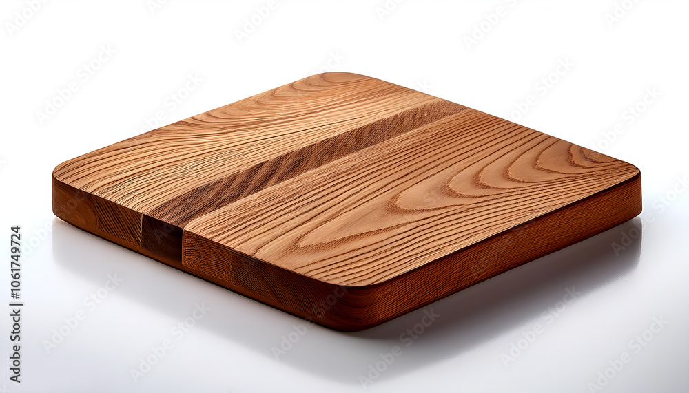 A modern wooden coaster showcasing intricate grain patterns on a white background. Perfect for use, highlighting warm textures and adding elegance A modern wooden coaster showcasing intricate grain patterns on a white background. Perfect for use, highlighting warm textures and adding elegance