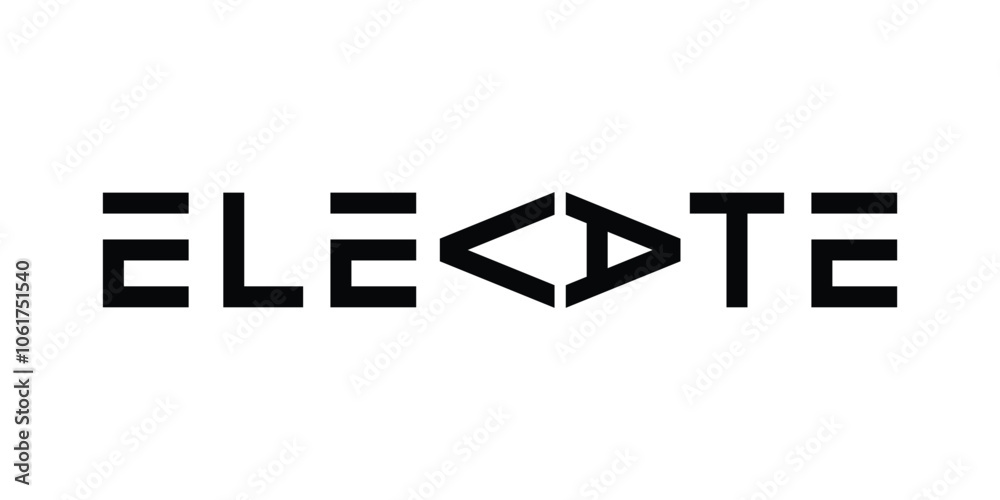 Elevate Text Font Typography Logo Design Vector Template. Elevate Text Font Typography Logo Design Vector Template.