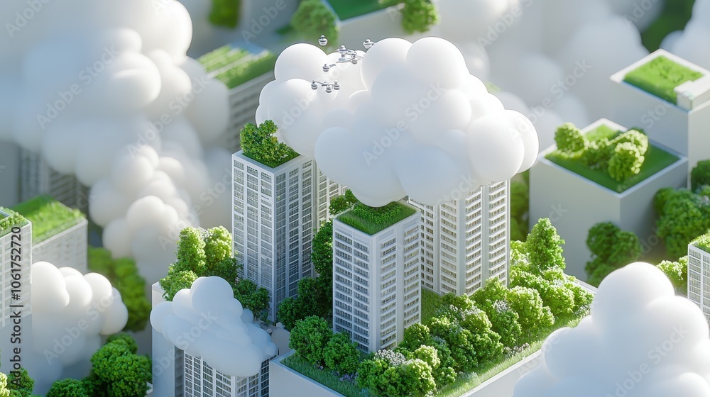 Futuristic Green City with Rooftop Gardens and Modern Design Futuristic Green City with Rooftop Gardens and Modern Design
