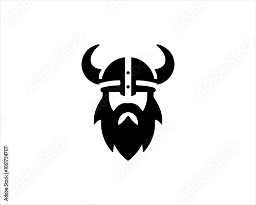 Viking Head Logo Design Vector Template. Human Viking Logo Design Icon Symbol Vector Illustration.