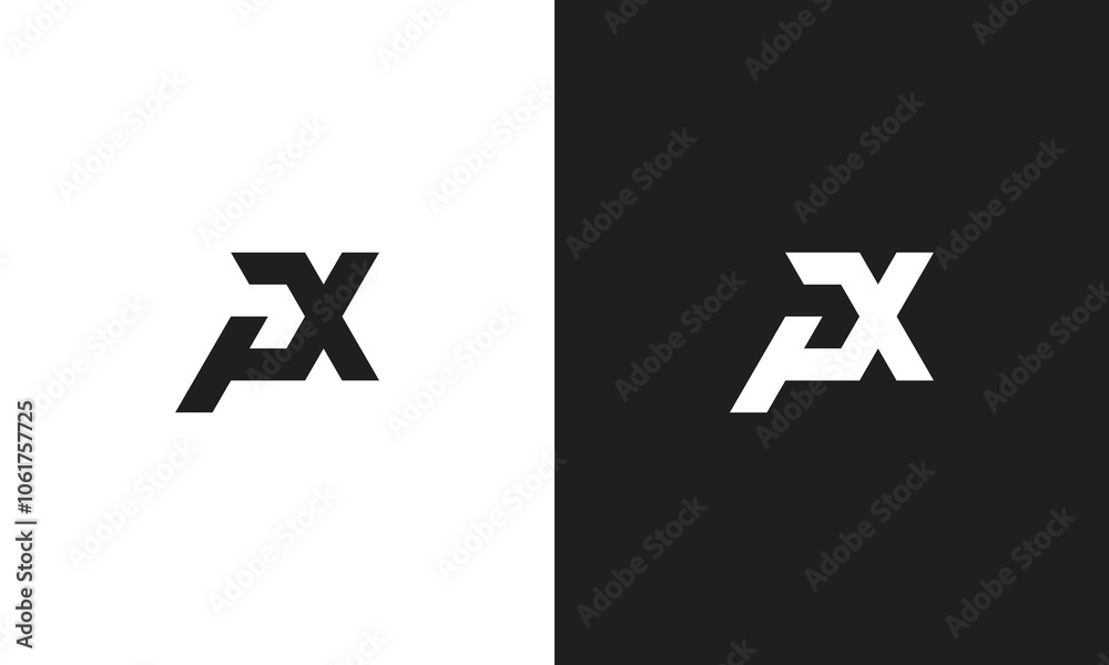 Obraz premium PX logo, monogram unique logo, black and white logo, premium elegant logo, letter PX Vector