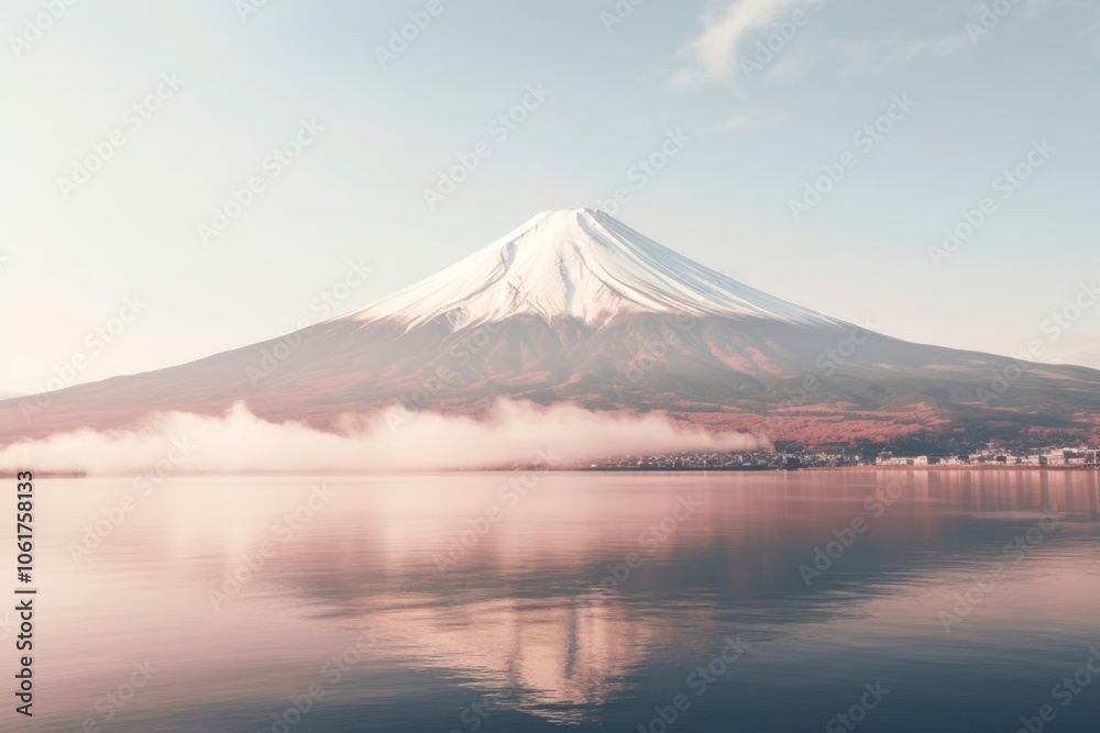 Fuji mountain with lake Kawaguchi-ko sea outdoors nature. Fuji mountain with lake Kawaguchi-ko sea outdoors nature.