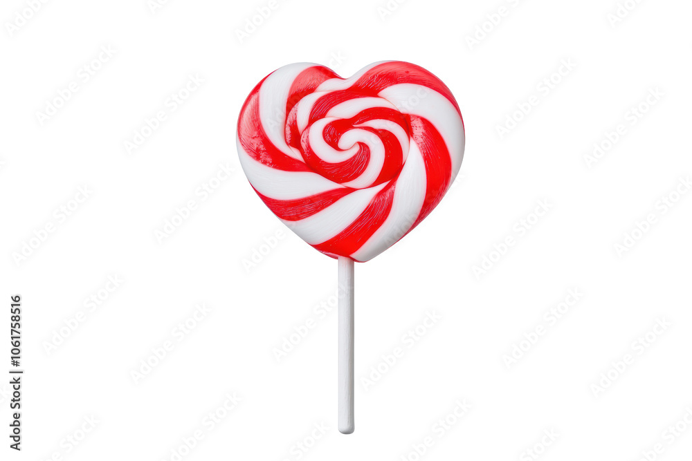 Sweet Heart-Shaped Lollipop in Red and White Colors Sweet Heart-Shaped Lollipop in Red and White Colors