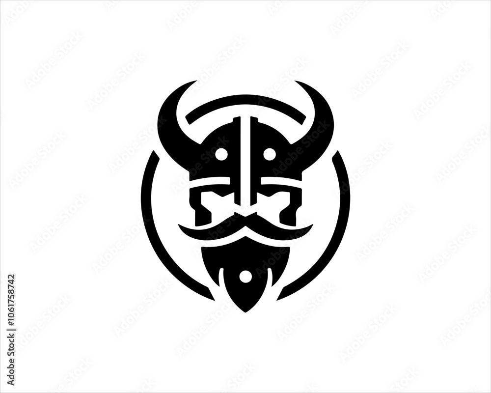 Viking Head Logo Design Vector Template. Human Viking Logo Design Icon Symbol Vector Illustration. Viking Head Logo Design Vector Template. Human Viking Logo Design Icon Symbol Vector Illustration.
