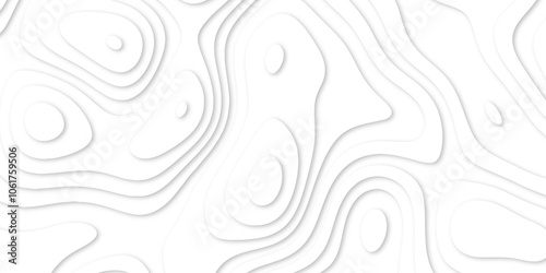 Abstract luxury white modern 3d papercut background. Minimal abstract vector wave carve diamond topography line circle creative topography map circle and wave line smooth multilayer pattern. papercut.