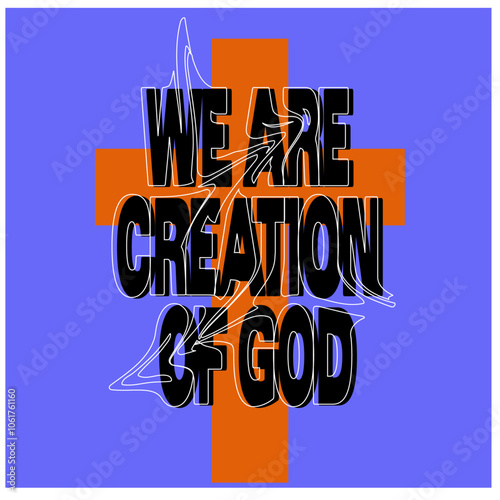 we are creation of god shirt design template  business concept with text Keep It Simple, vector illustration