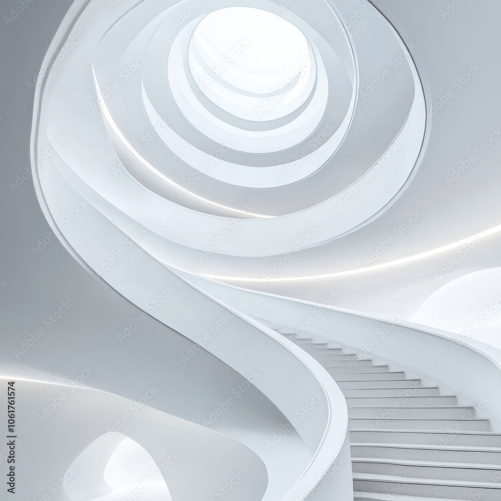Obraz premium White Spiral Staircase.