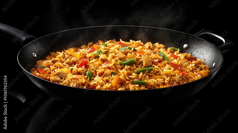 Flavorful Vegetable Fried Rice in Wok Flavorful Vegetable Fried Rice in Wok