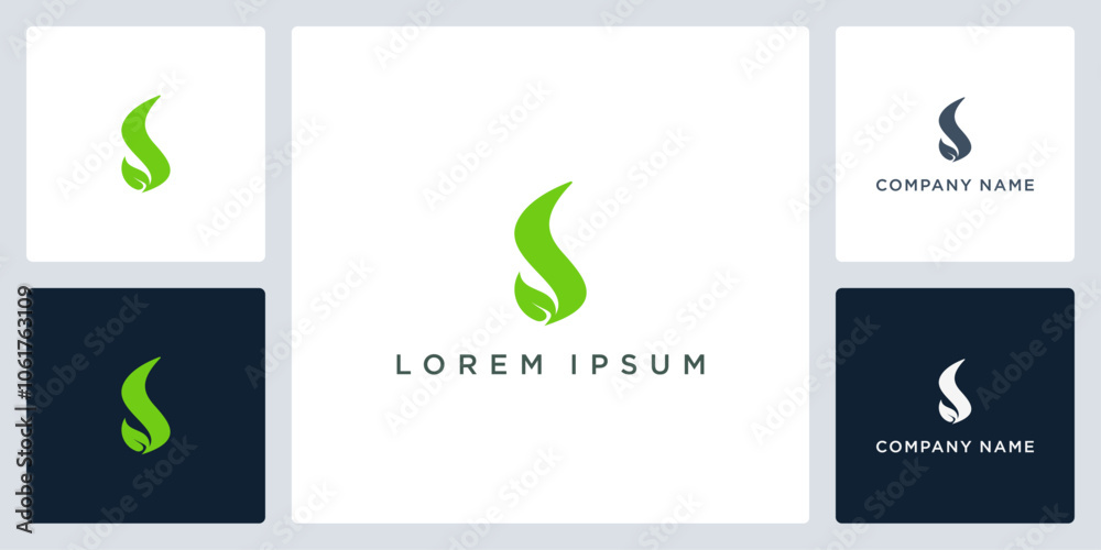 Leaf letter S logo and icon editable Leaf letter S logo and icon editable