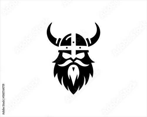 Viking Head Logo Design Vector Template. Human Viking Logo Design Icon Symbol Vector Illustration.