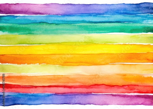 Vibrant Watercolor Stripes on White Background for Artistic Designs and Abstract Art Creations