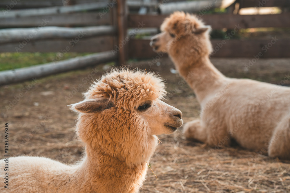 Obraz premium very beautiful calm and cute alpacas 