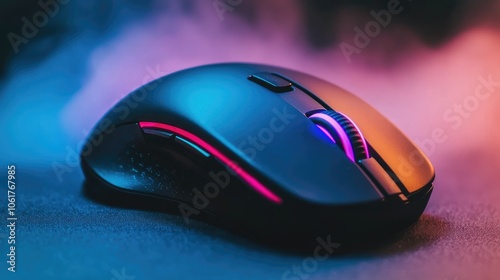 Colorful Gaming Mouse with Neon Lighting Effects