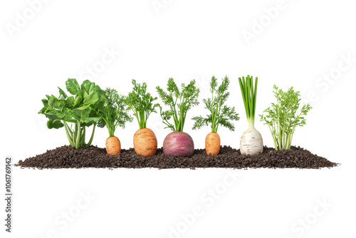 Fresh Vegetables Growing in Rich Soil