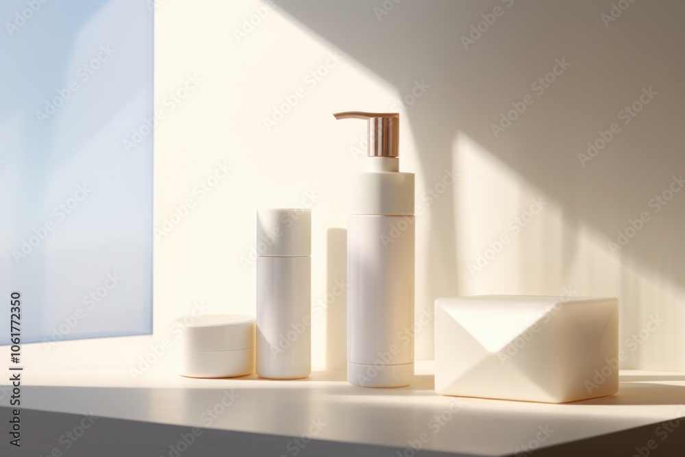 Fototapeta premium Skin care lighting bottle simplicity.