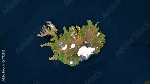 4K Iceland Territory Map, High Resolution Satellite View, Widescreen 4K Resolution