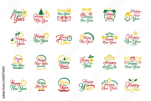 Wallpaper Mural "Happy New Year 2025 Vector Illustration  Festive Typography, Fireworks  and Celebration Designs" Torontodigital.ca