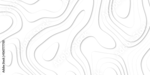 Abstract luxury white modern 3d papercut background. Minimal abstract vector wave carve diamond topography line circle creative topography map circle and wave line smooth multilayer pattern. papercut.