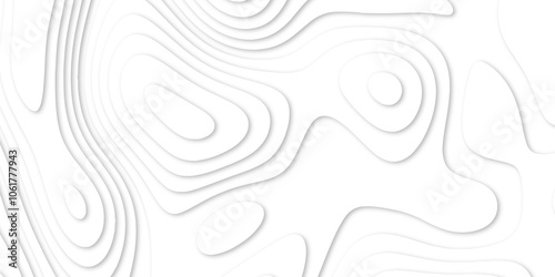 Abstract luxury white modern 3d papercut background. Minimal abstract vector wave carve diamond topography line circle creative topography map circle and wave line smooth multilayer pattern. papercut.
