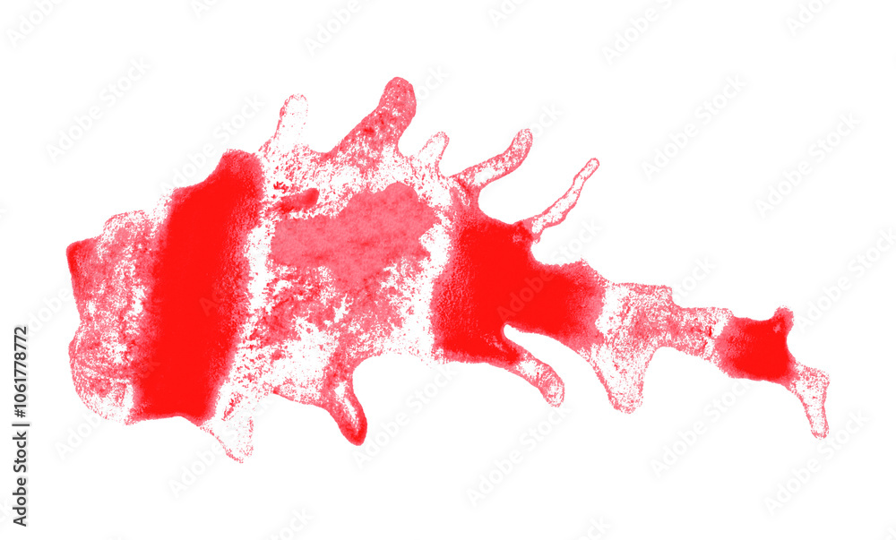 Red splash stains on transparent background