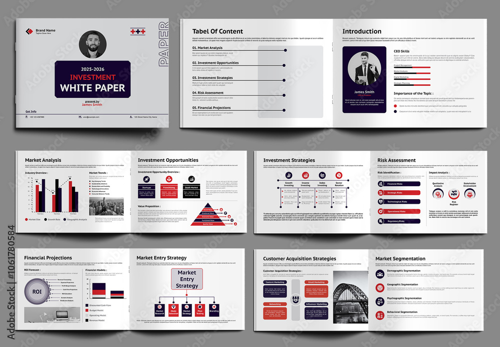 Investment White Paper Template Stock Template | Adobe Stock