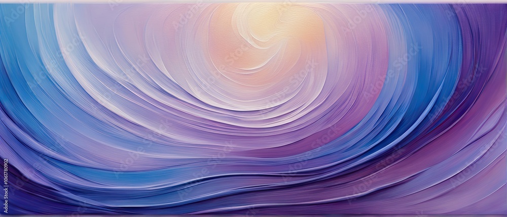 Abstract Purple and Blue Swirling Painting