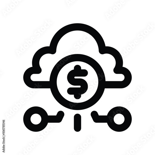 cloud computing icon. vector line icon for your website, mobile, presentation, and logo design.