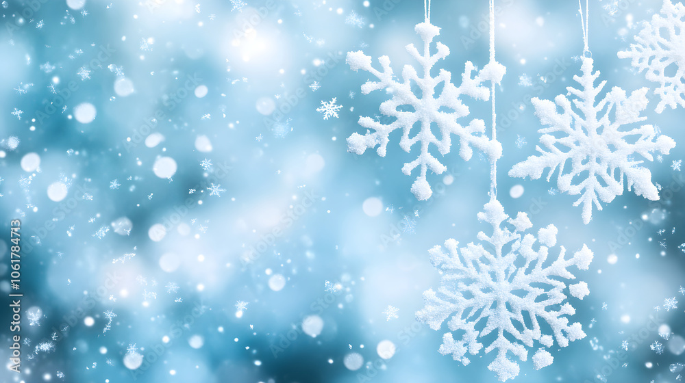 Winter card with white Frosty snowflake on blue background. Magical macro snow backdrop. Holiday greeting card for Christmas New Year. Xmas banner. Winter season concept. Winter card with white Frosty snowflake on blue background. Magical macro snow backdrop. Holiday greeting card for Christmas New Year. Xmas banner. Winter season concept.