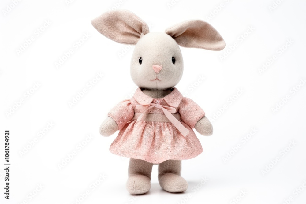 Obraz premium Rabbit doll plush white toy.