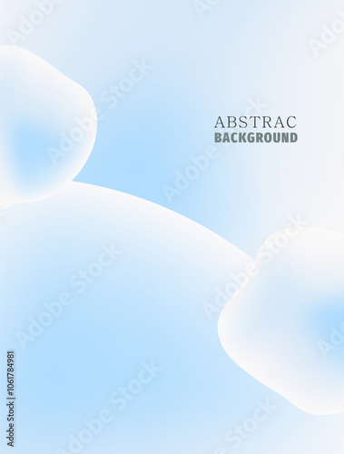 Winter abstract background with gradient and fluids. Abstract shapes on a light background of blue and turquoise tones. Poster, banner for winter discounts and promotions. Vector template