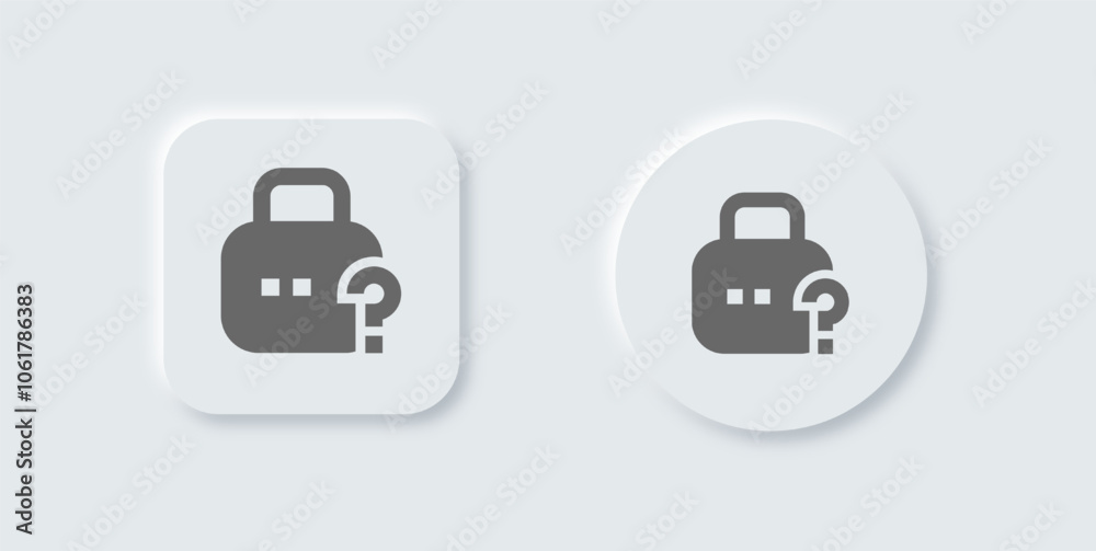 Forget solid icon in neomorphic design style. Password signs vector illustration. Forget solid icon in neomorphic design style. Password signs vector illustration.
