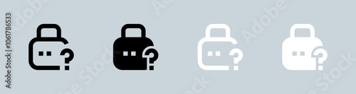 Forget icon set in black and white. Password signs vector illustration.