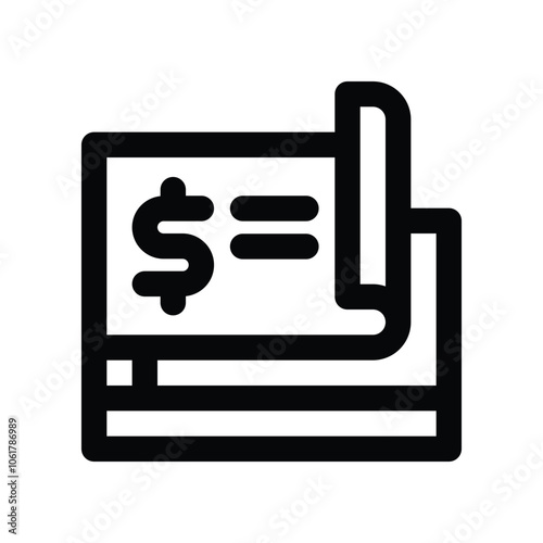 checkbook icon. vector line icon for your website, mobile, presentation, and logo design.