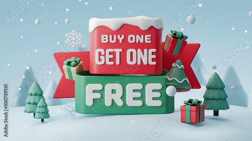 Wallpaper Mural Christmas Buy One Get One Free Sale Promotion with 3D Rendered Design Torontodigital.ca