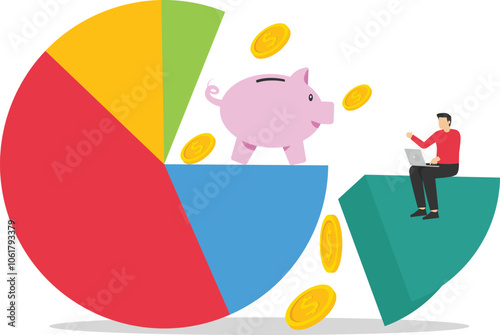 Minimum effort for big outcome. Pareto principle. Flat vector illustration

