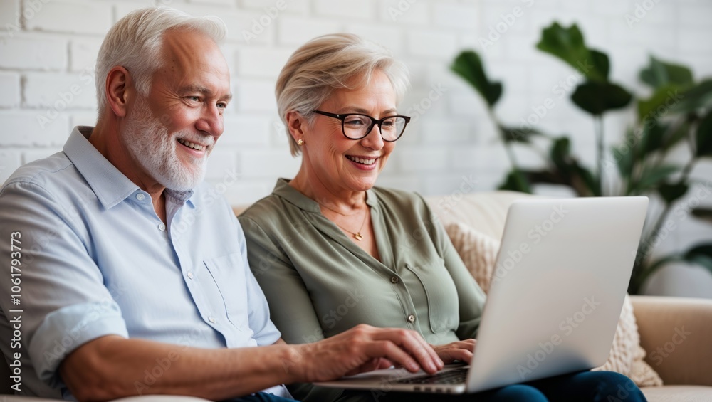 Happy Senior Couple Using Laptop, Retirement, Technology, Elderly, Seniors, Home, Couple, Internet, Computer, Online Happy Senior Couple Using Laptop, Retirement, Technology, Elderly, Seniors, Home, Couple, Internet, Computer, Online