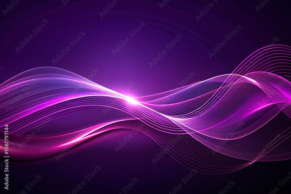Naklejka premium Modern Abstract Dynamic Wave Effect Line Dark Purple Banner Background Design Vector Illustration for Stylish Visuals