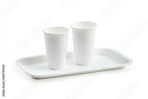 gela mockup clean and environmentally friendly disposable products, recycled products from paper material materials, isolated white background