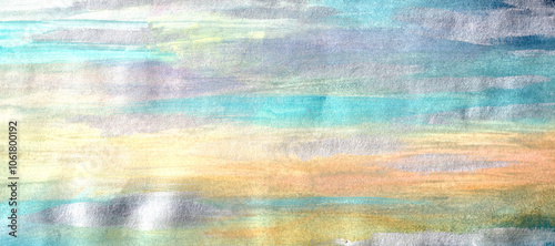 Soft pastel abstract watercolor texture with gentle multicolor brush strokes, creating a serene and airy background ideal for creative projects. 